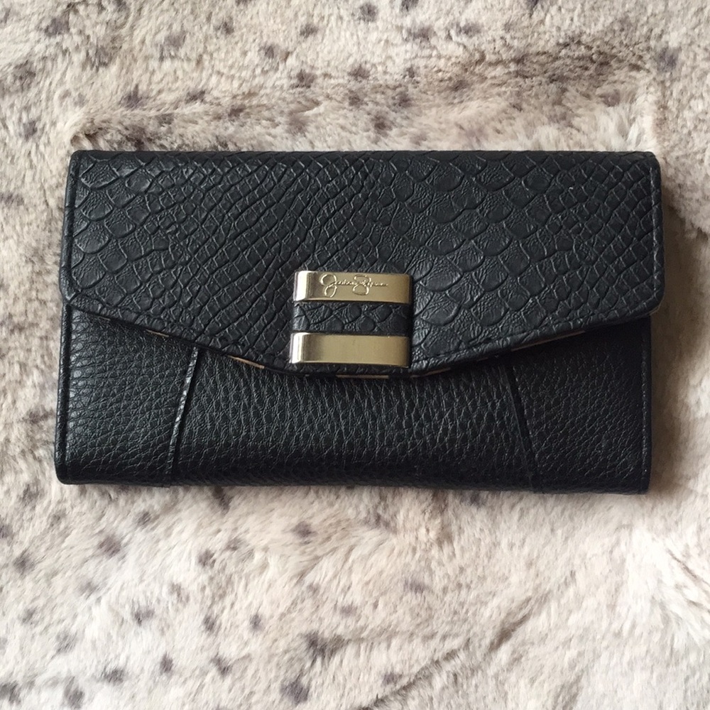 JESSICA SIMPSON BLACK AND CHEETAH WALLET